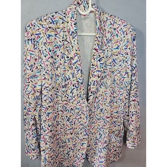 Vtg‎ 80s Claude Artsy Art Loud Oversized Jacket Sz M  Blazer Boho Retro - Picture 2 of 14